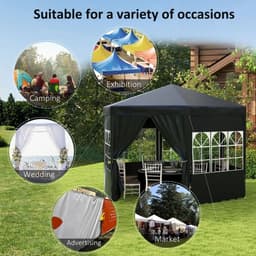 image-Outsunny 3.9m Outdoor Gazebo Canopy Party Tent with 6 Removable Side Walls