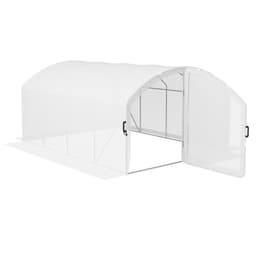 image-Outsunny 4 x 3 x 2m Polytunnel Greenhouse with Door, UV-resistant PE Cover
