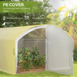 image-Outsunny 4 x 3 x 2m Polytunnel Greenhouse with Door, UV-resistant PE Cover