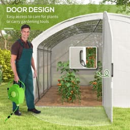 image-Outsunny 4 x 3 x 2m Polytunnel Greenhouse with Door, UV-resistant PE Cover