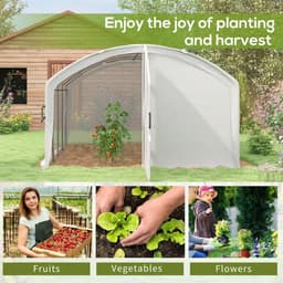 image-Outsunny 4 x 3 x 2m Polytunnel Greenhouse with Door, UV-resistant PE Cover