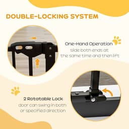 image-PawHut Adjustable Safety Gate w/ 1 Extensions and Four Adjustable Screws, Black