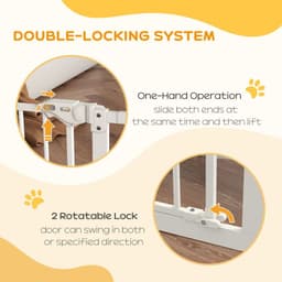 image-PawHut Adjustable Safety Gate w/ 2 Extensions and Four Adjustable Screws, White