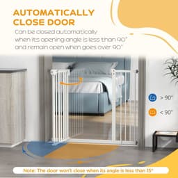 image-PawHut Adjustable Safety Gate w/ 2 Extensions and Four Adjustable Screws, White