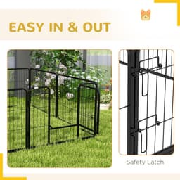image-Pawhut Pet Pen Guinea Dog Pig Puppy Playpen Play House Steel Hutch Metel Black