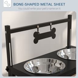 image-PawHut Raised Dog Bowl w/ Adjustable Height Stand for Small Medium Large Dogs
