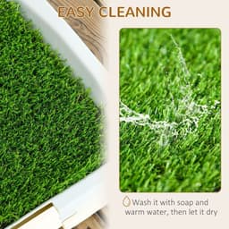 image-PawHut Dog Toilet Indoor w/ Artificial Grass, Grid Panel, Tray, 46.5 x 34cm