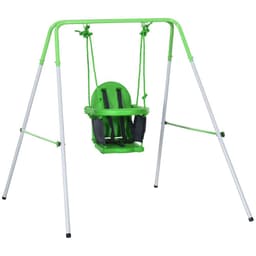 image-Outsunny Nursery Swing with Safety Seat Belt, Support Back for Indoor Outdoor
