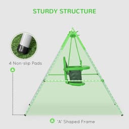 image-Outsunny Nursery Swing with Safety Seat Belt, Support Back for Indoor Outdoor