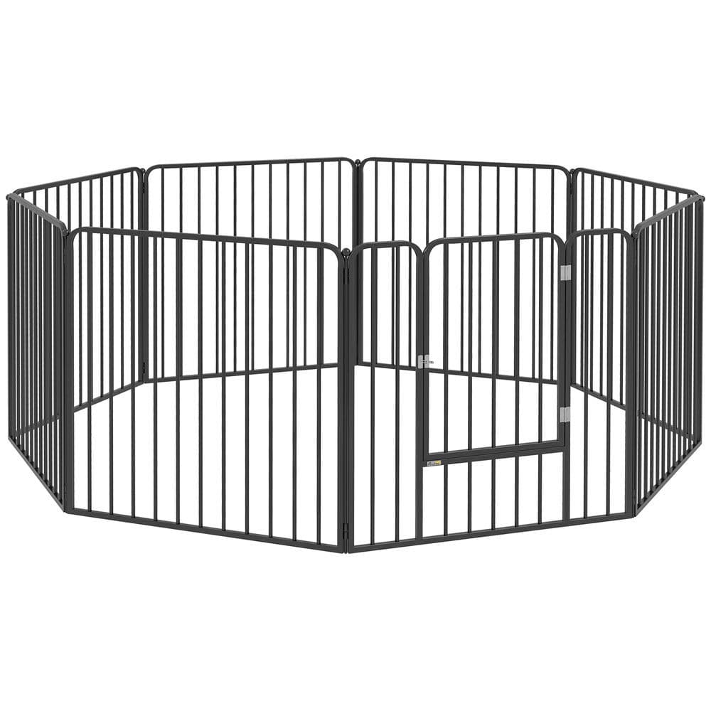 image-PawHut 80cm 8 Panels Heavy-Duty Dog Playpen for Small, Medium Dogs