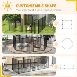 image-PawHut 80cm 8 Panels Heavy-Duty Dog Playpen for Small, Medium Dogs