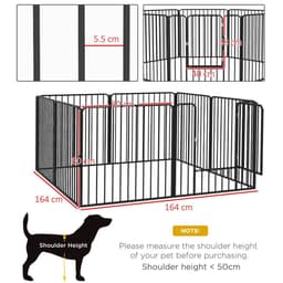 image-PawHut 80cm 8 Panels Heavy-Duty Dog Playpen for Small, Medium Dogs