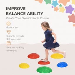 image-ZONEKIZ Balance River Stones w/ Non-Slip Mats for Ages 3-8 Years
