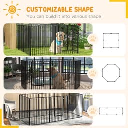 image-PawHut 100cm 8 Panels Heavy-Duty Dog Playpen for Small, Medium Dogs