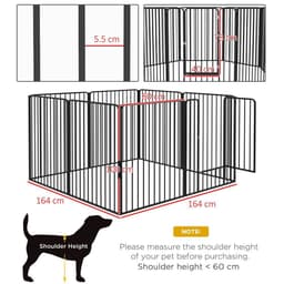 image-PawHut 100cm 8 Panels Heavy-Duty Dog Playpen for Small, Medium Dogs