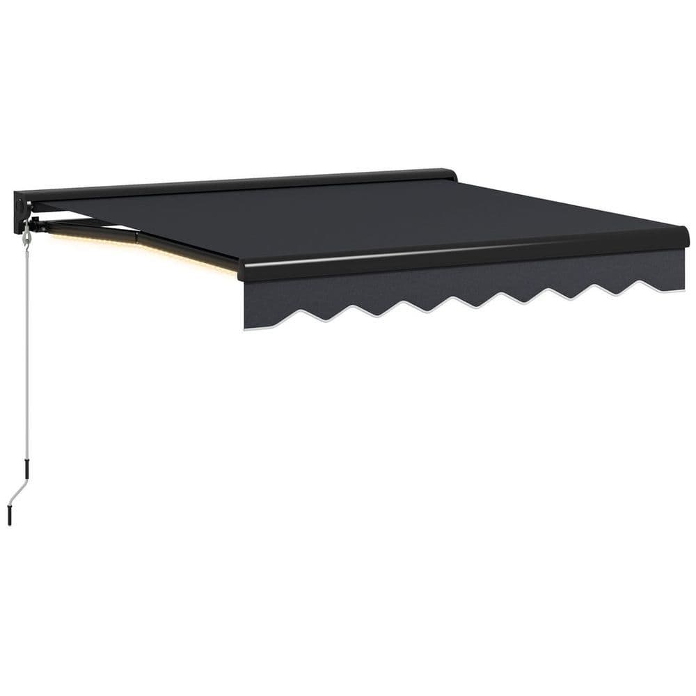 image-Outsunny 2.5 x 2m Electric Awning with LED Light, Sun Canopies for Patio