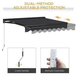 image-Outsunny 2.5 x 2m Electric Awning with LED Light, Sun Canopies for Patio