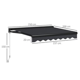 image-Outsunny 2.5 x 2m Electric Awning with LED Light, Sun Canopies for Patio