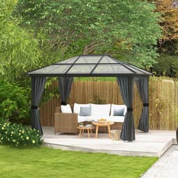image-Outsunny 3 x 3.6m Aluminium Hardtop Gazebo Canopy with Polycarbonate Top
