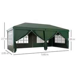 image-Outsunny 3 x 6m Pop Up Gazebo Party Tent Canopy Marquee with Storage Bag Green