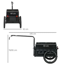 image-HOMCOM Bicycle Trailer with Foldable Storage Box and Pneumatic Tyres, Black