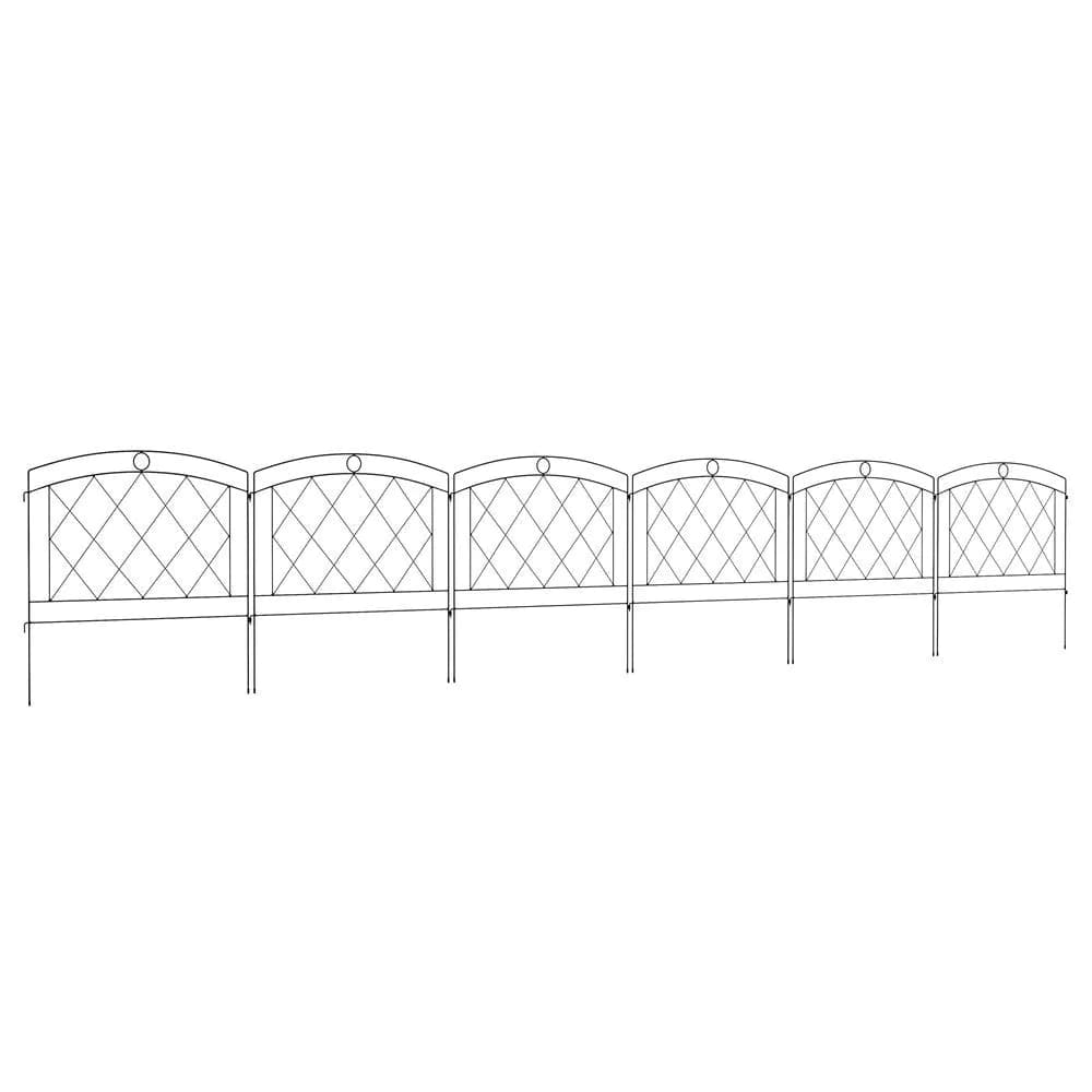 image-Outsunny 6PCs Decorative Garden Fencing 24in x 12ft Metal Border Edging