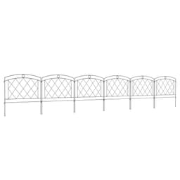 image-Outsunny 6PCs Decorative Garden Fencing 24in x 12ft Metal Border Edging