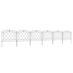 image-Outsunny 6PCs Decorative Garden Fencing 24in x 12ft Metal Border Edging