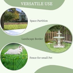 image-Outsunny 6PCs Decorative Garden Fencing 24in x 12ft Metal Border Edging