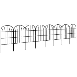 image-Outsunny 8PCs Decorative Garden Fencing 24in x 8.7ft Metal Border Edging