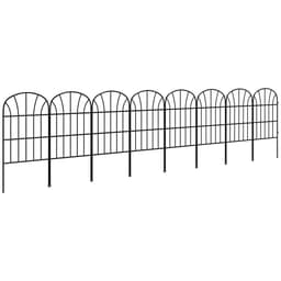 image-Outsunny 8PCs Decorative Garden Fencing 24in x 8.7ft Metal Border Edging