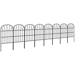 image-Outsunny 8PCs Decorative Garden Fencing 24in x 8.7ft Metal Border Edging