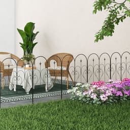 image-Outsunny 5PCs Decorative Garden Fencing 32in x 10ft Metal Border Edging