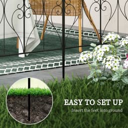 image-Outsunny 5PCs Decorative Garden Fencing 32in x 10ft Metal Border Edging