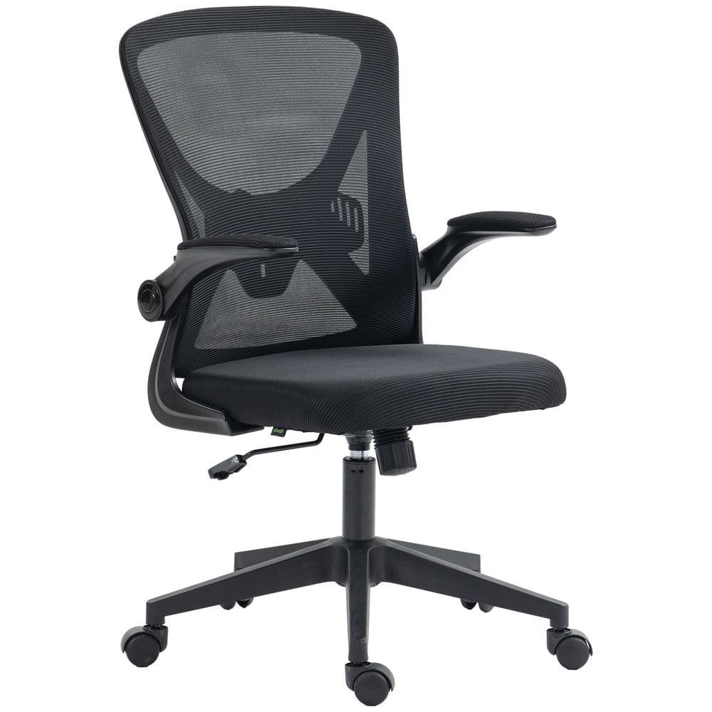 image-Vinsetto Mesh Office Chair Computer Chair with Lumbar Support, Swivel Wheels