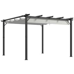 image-Outsunny 3x3(m) Pergola Gazebo Sun Shade Shelter Aluminium Garden Canopy, Grey