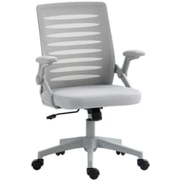 image-Vinsetto Mesh Office Chair Home Swivel Task Chair w/ Lumbar Support, Arm, Grey