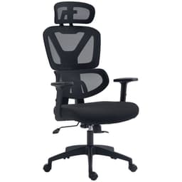 image-Vinsetto Mesh Office Chair Swivel Desk Chair w/ Adjustable Height Headrest Black
