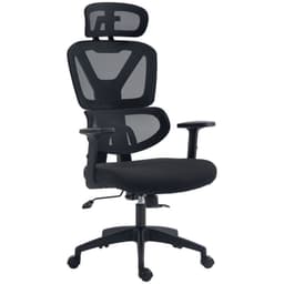 image-Vinsetto Mesh Office Chair Swivel Desk Chair w/ Adjustable Height Headrest Black
