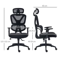 image-Vinsetto Mesh Office Chair Swivel Desk Chair w/ Adjustable Height Headrest Black