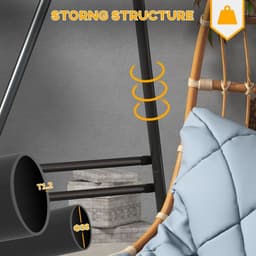 image-Outsunny Hammock Chair Stand Metal Frame Hammock Stand Only, Black