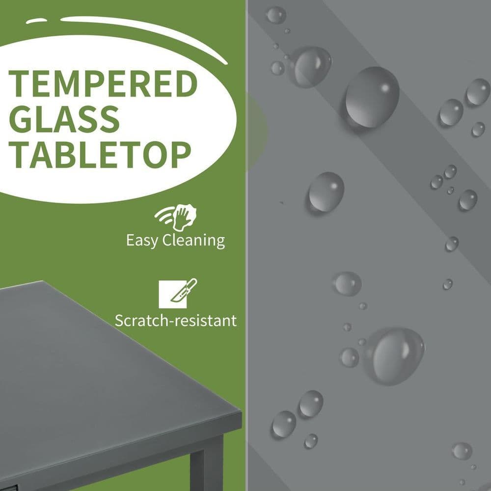 image-Outsunny Extending Garden Table Outdoor for 6-8 People, Aluminium Frame