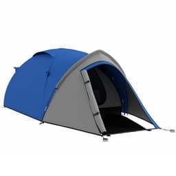 image-Outsunny Compact Camping Tent with Vestibule & Mesh Vents for Hiking Blue