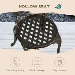 image-Outsunny 3 Piece Patio Bistro Set Outdoor Table Set with Umbrella Hole Bronze