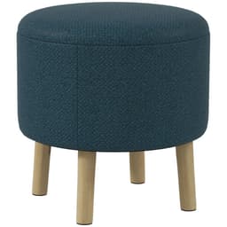 image-HOMCOM Storage Ottoman, Round Stool Chair with Cushioned Top, Hidden Space