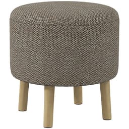 image-HOMCOM Storage Ottoman, Round Stool Chair with Cushioned Top, Hidden Space