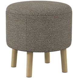 image-HOMCOM Storage Ottoman, Round Stool Chair with Cushioned Top, Hidden Space