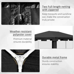 image-Outsunny 4 x 3m Party Tent Waterproof Garden Gazebo Canopy Wedding Cover Shade