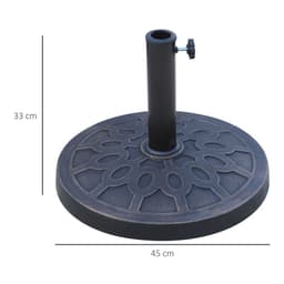 image-Outsunny 13kg Garden Parasol Base Round Resin Umbrella Stand Holder Bronze Tone