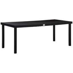 image-Outsunny Garden Dining Table for 8, Aluminium Frame for Patio, Lawn, Black